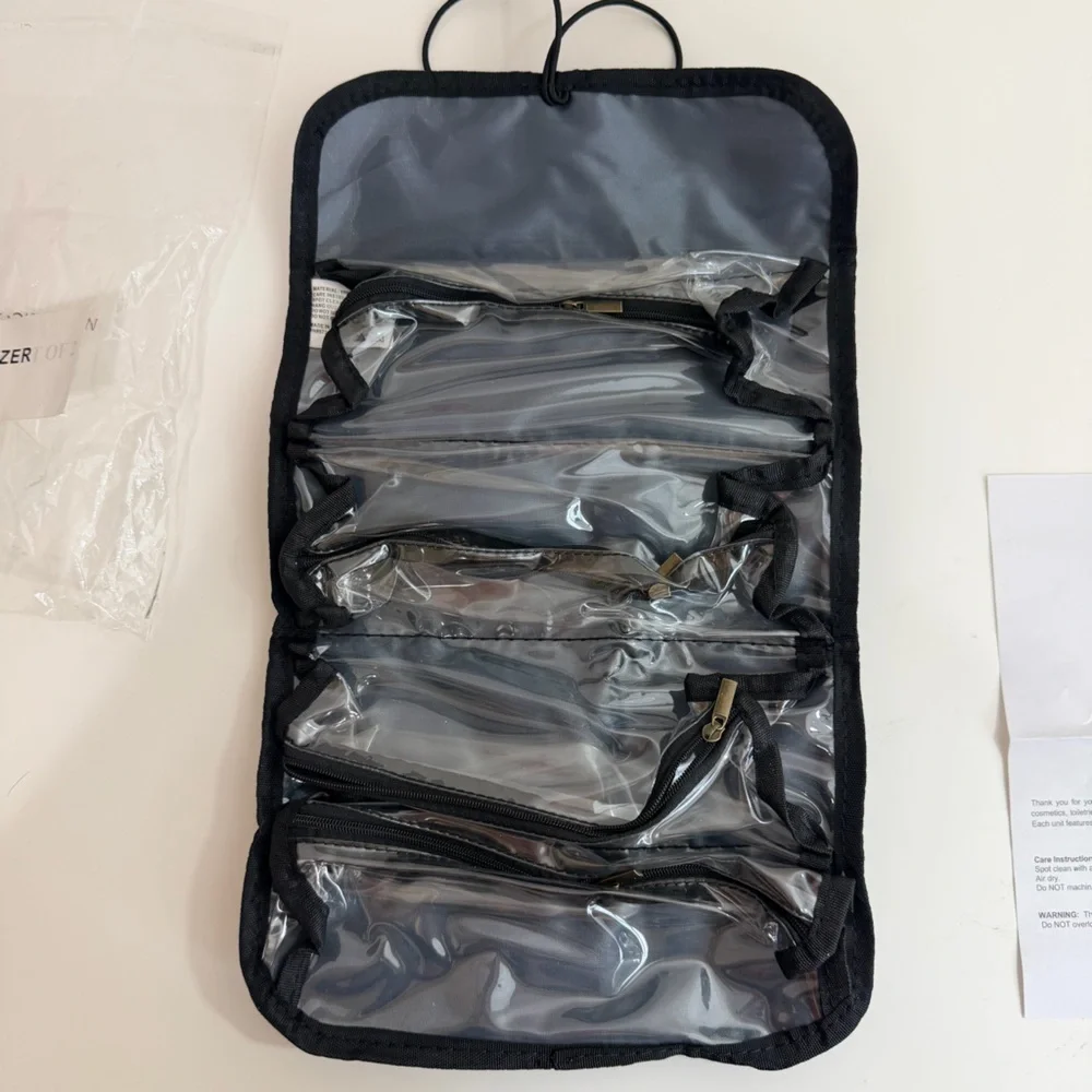 Source Unknown Black Roll-Up Makeup Organizer